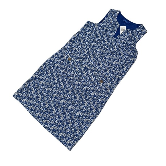J. McLaughlin Rue Navy Blue Linen Floral Sleeveless Shift Dress XS NEW $218 - Picture 8 of 12